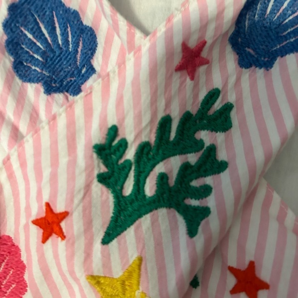 Boden Harper Cross Back Pink Embroidered Kids Dress - Picture 6 of 7